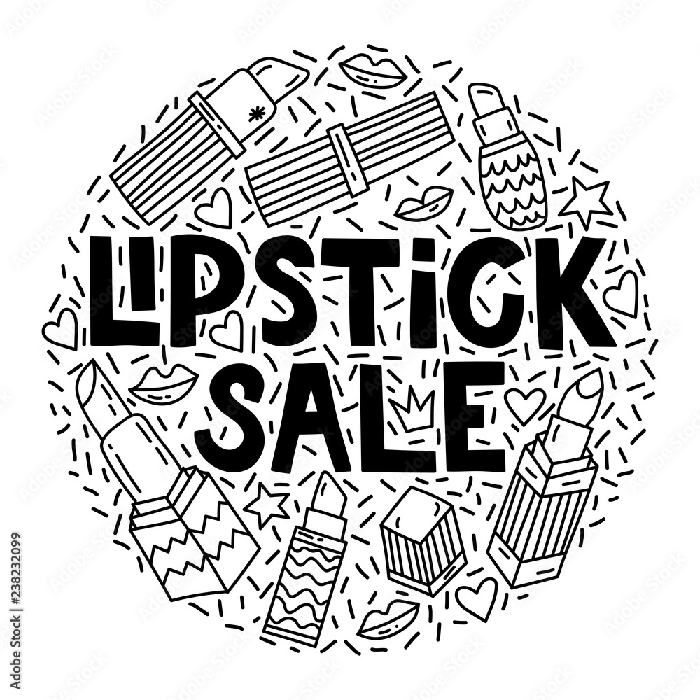  Lipstick sale. Special offer illustration