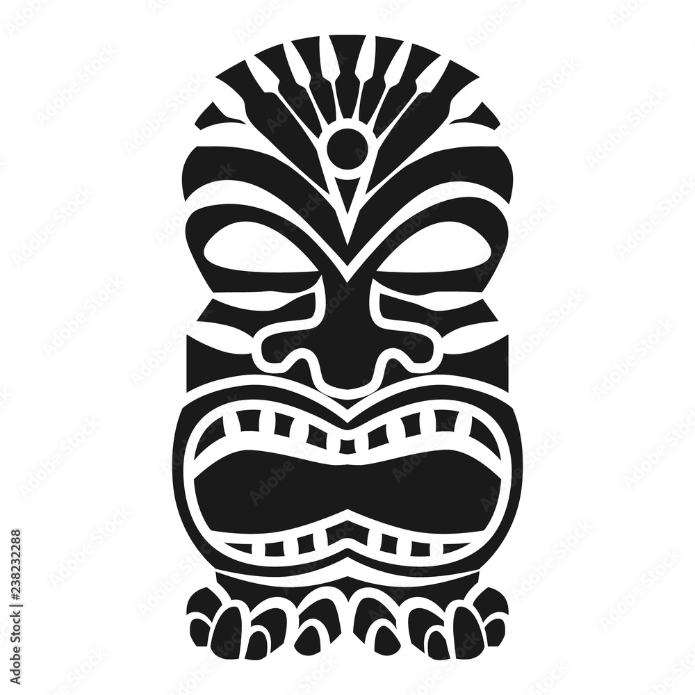Tribal mask idol icon. Simple illustration of tribal mask idol vector icon for web design isolated on white background