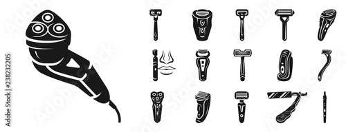 Shaver icon set. Simple set of shaver vector icons for web design on white background photo