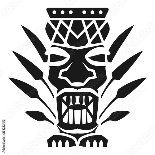 Leaf tiki idol icon. Simple illustration of leaf tiki idol vector icon for web design isolated on white background
