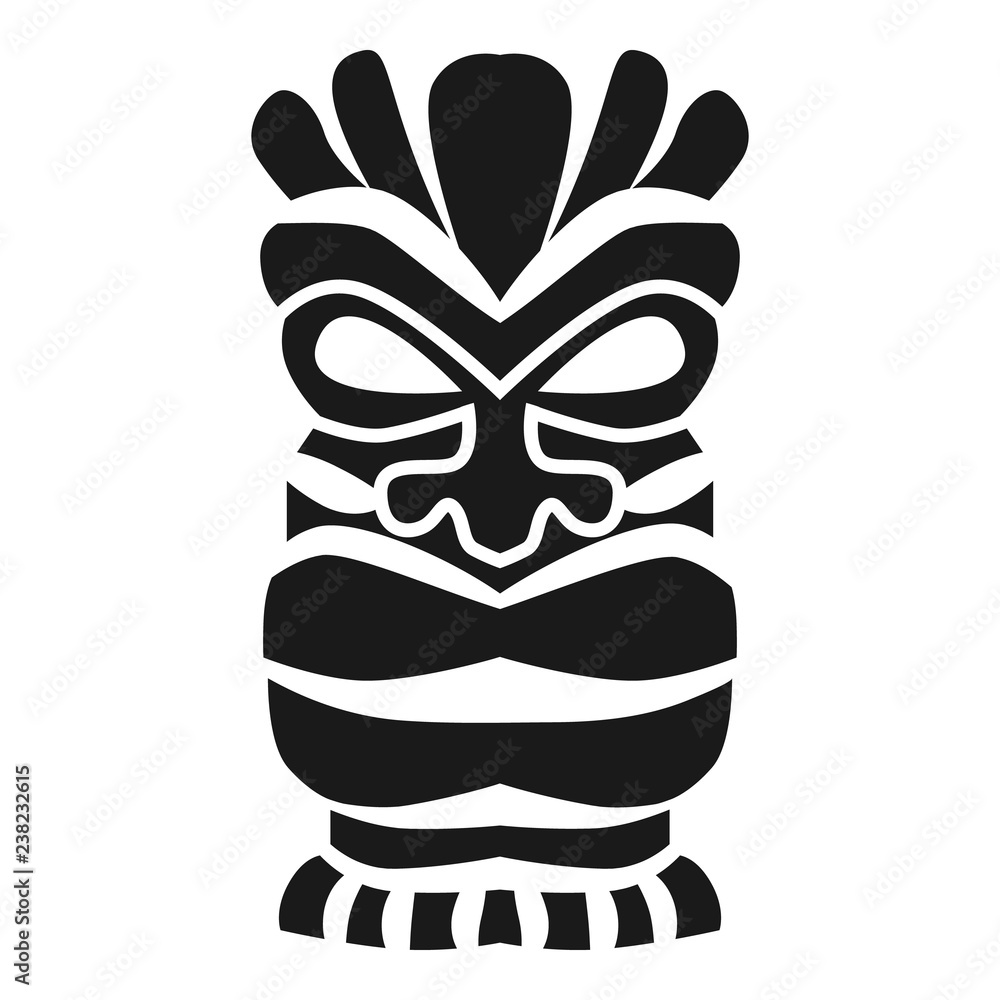 Polynesian wood idol icon. Simple illustration of polynesian wood idol ...
