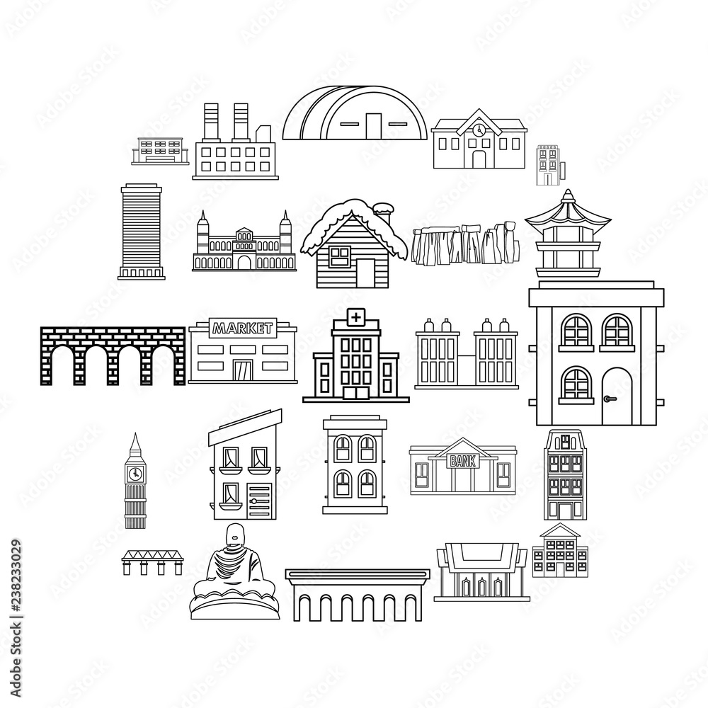 Hotel icons set. Outline set of 25 hotel vector icons for web isolated on white background