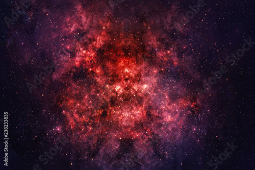 Artistic Abstract Red Nebula Galaxy Artwork In A Dark Theme Background
