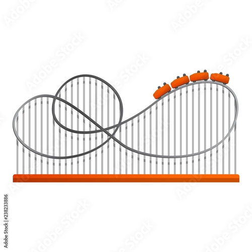 Amusement train track icon. Cartoon of amusement train track vector icon for web design isolated on white background