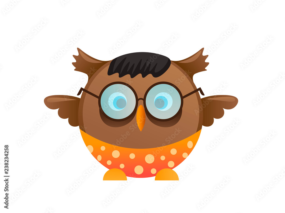 Owl glasses and pants vector illustration
