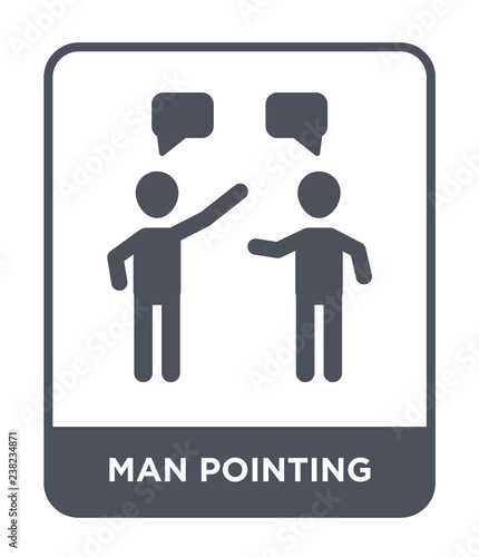 man pointing icon vector