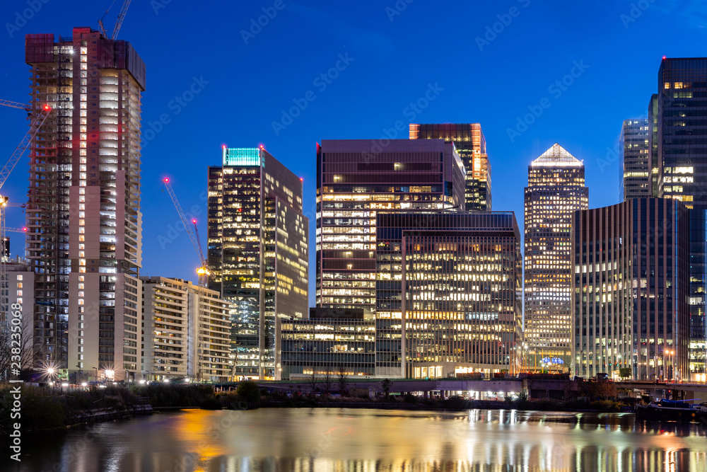 London Canary Wharf sunset