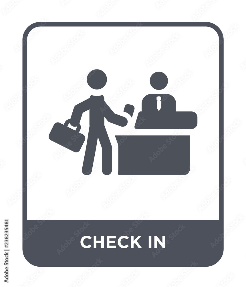 check in icon vector
