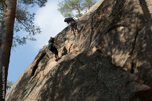 Climbing in the National Park Repovesi