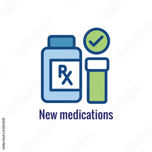 Drug Testing and Process Icon Vector Graphic w Rounded Edges