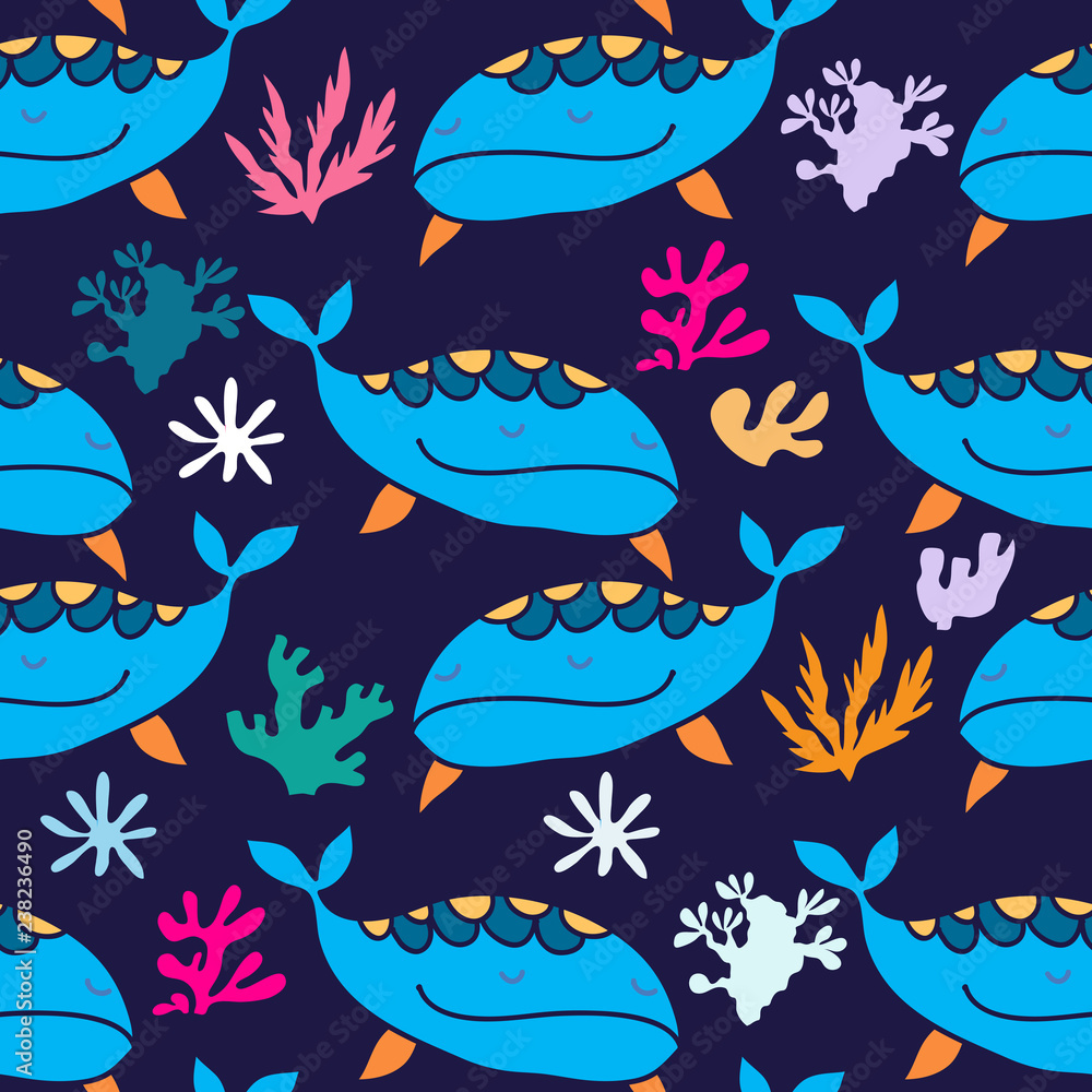 Obraz premium Whale pattern2