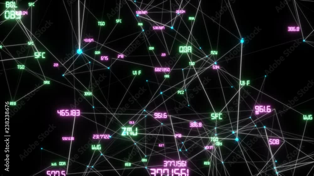 Horizontal network rotation.Abstract background, geometry surfaces, lines, digits and points. Can be used as digital dynamic wallpaper, technology background. Seamless loop. Horizontal network rotation.Abstract background, geometry surfaces, lines, digits and points. Can be used as digital dynamic wallpaper, technology background. Seamless loop.