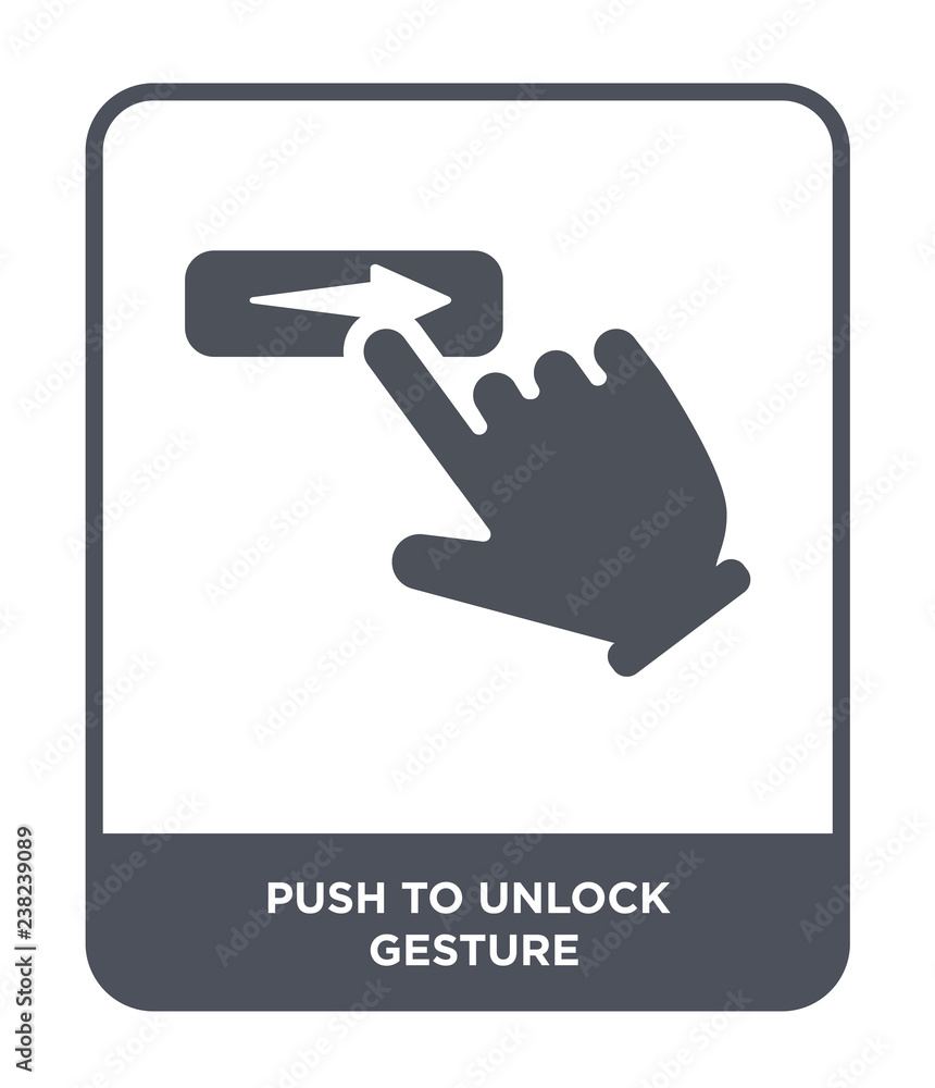 push to unlock gesture icon vector