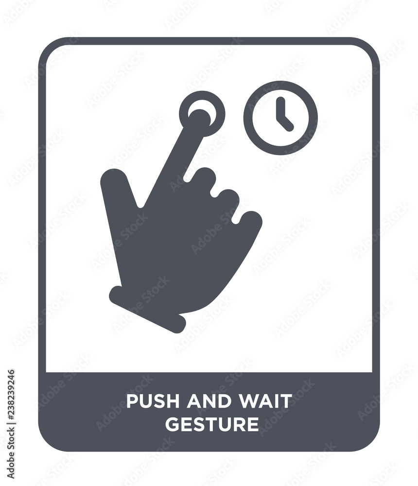 push and wait gesture icon vector push and wait gesture icon vector
