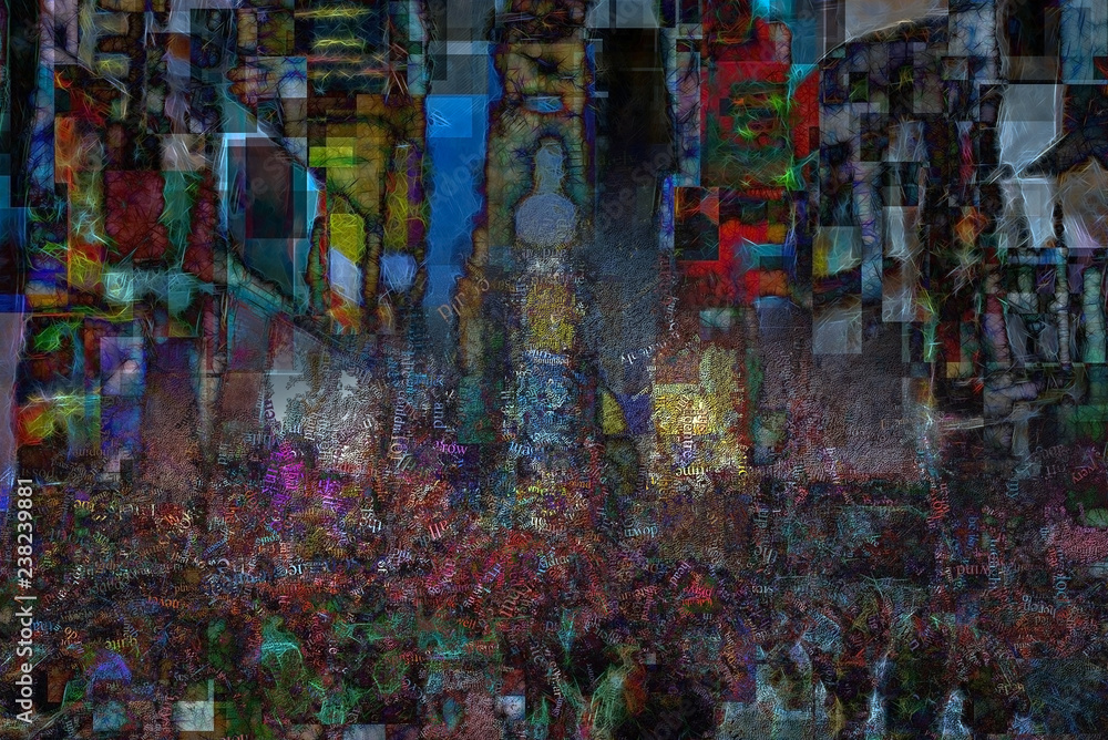 Times Square, surreal composition