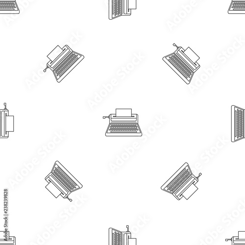 Small typewriter icon. Outline illustration of small typewriter vector icon for web design isolated on white background