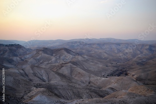 sunset evening in Mitzpe Yeriho, Westbank Israel, Jericho,