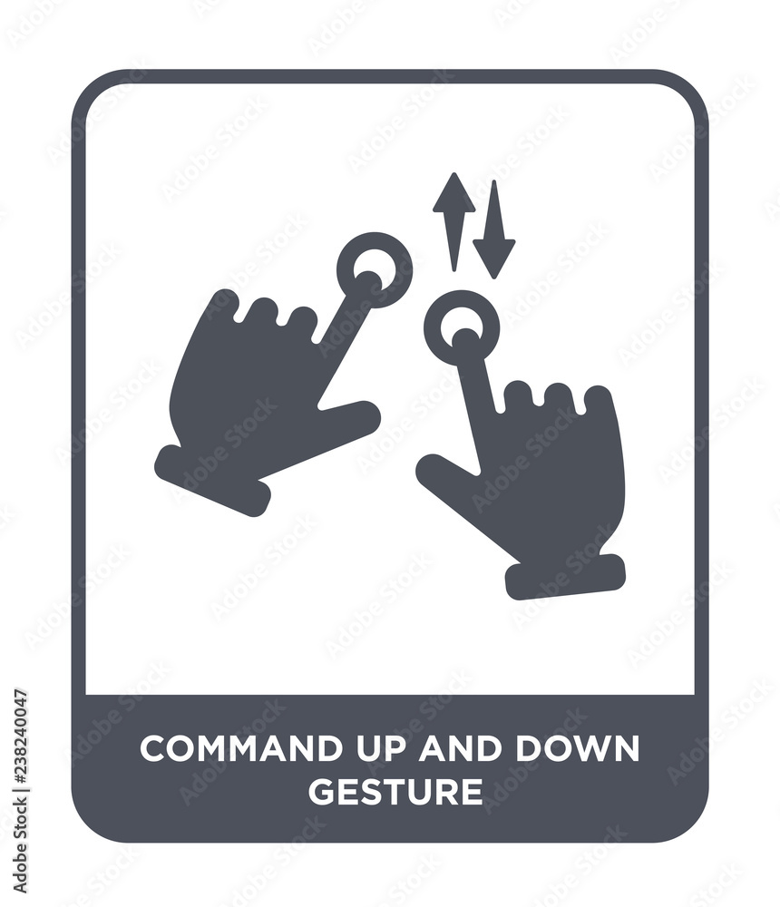 command up and down gesture icon vector command up and down gesture icon vector