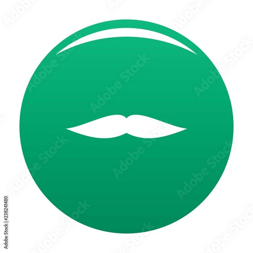 Flat mustache icon. Simple illustration of flat mustache vector icon for any design green