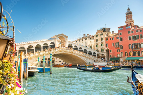 Rialto bridge on Grand canal in Venice