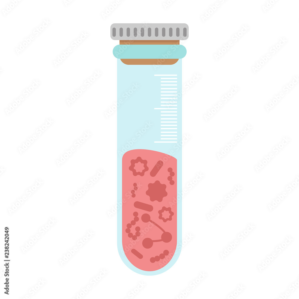 Medical concept, test tube with blood test. Modern cartoon vector  illustration. Stock Vector | Adobe Stock