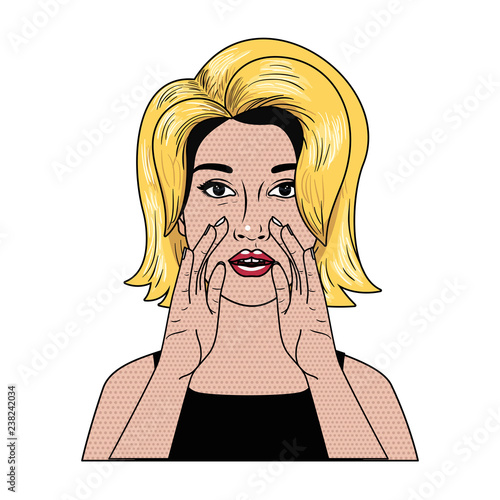woman telling a secret avatar character
