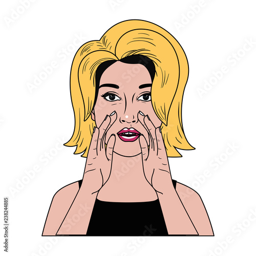 woman telling a secret avatar character
