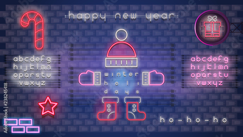 Neon Design of Winter Holidays