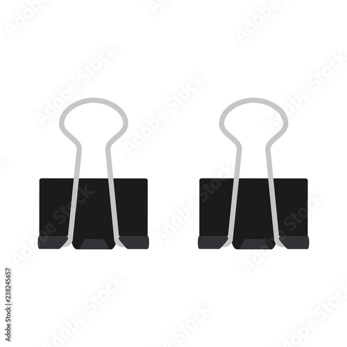 Office equipment. Clip for paper and money. Vector illustration. EPS 10.
