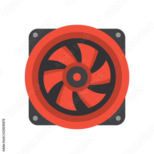 Illustration of a computer cooler. Vector illustration. Detail. EPS 10. Technology.