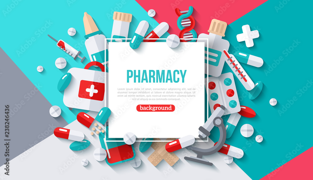 Pharmacy Banner With Square Frame
