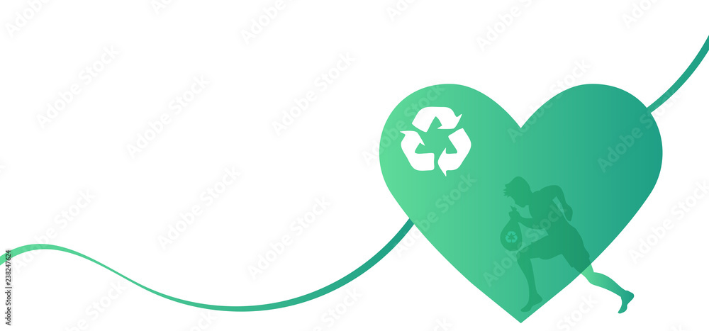 Plogging vector illustration.