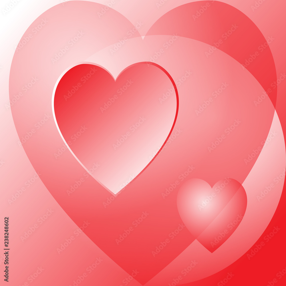Three beautiful red hearts