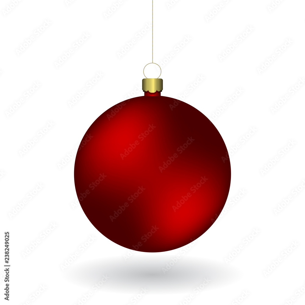 Red Christmass ball hanging on a golden chain Red Christmass ball hanging on a golden chain