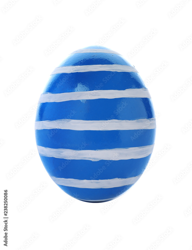Decorated Easter egg on white background. Festive tradition Decorated Easter egg on white background. Festive tradition