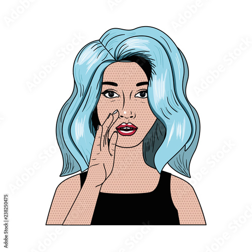 woman telling a secret avatar character
