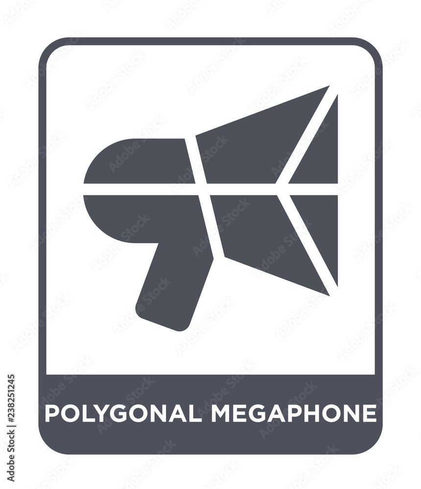 polygonal megaphone icon vector