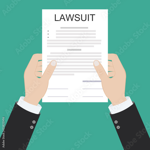 lawsuit paper hands pen gavel