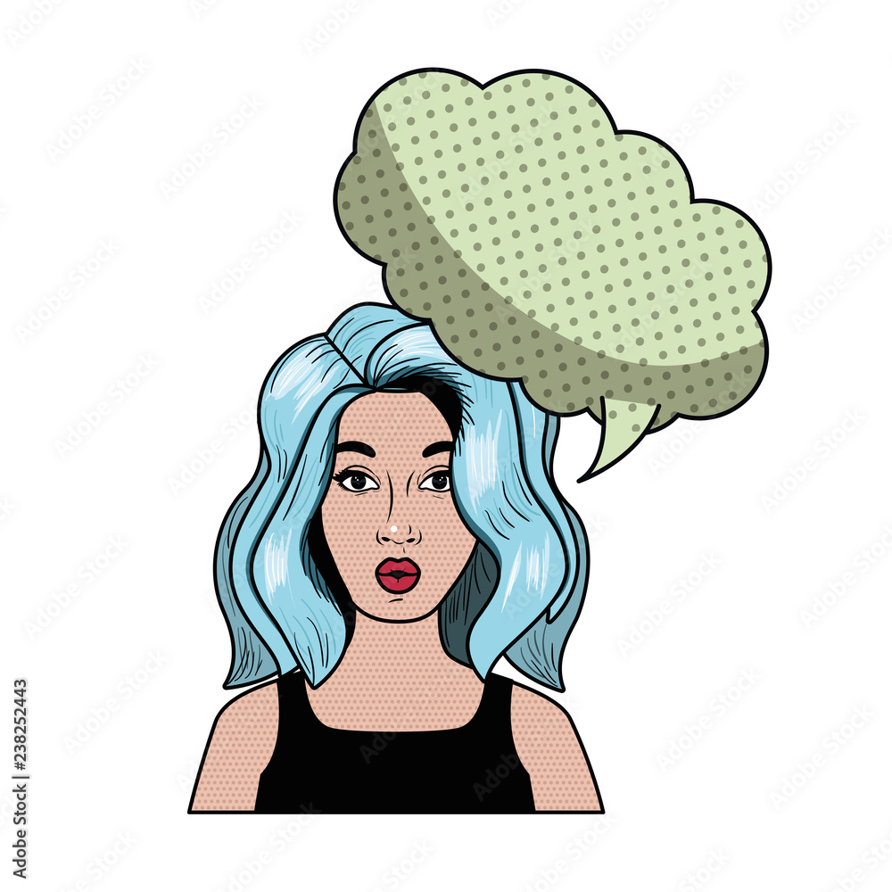 young woman with speech bubble avatar character young woman with speech bubble avatar character