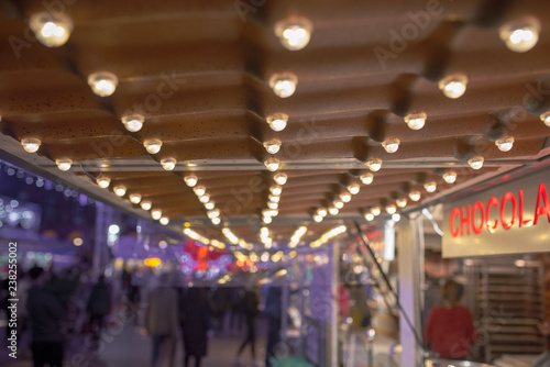 Christmas market stand lights
