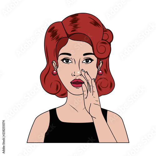woman telling a secret avatar character