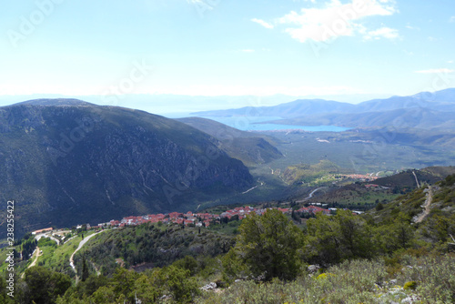 View of modern Delphi, Greece