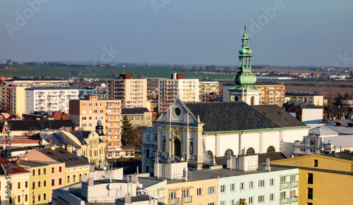 Cityscape of Opava town with the Saint Vojtech church photo