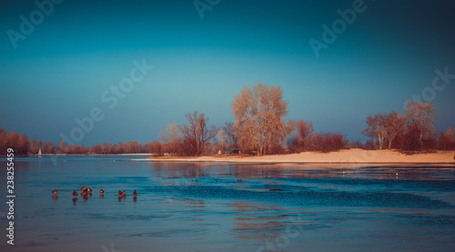 Winter river landscape