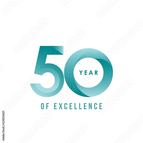 50 Year of Excellence Vector Template Design Illustration