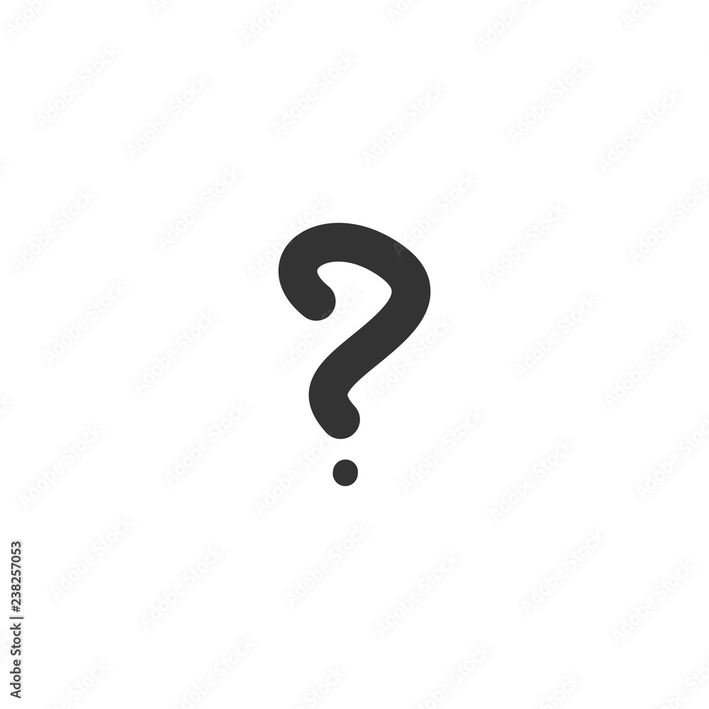 Hand drawn question mark sign icon. Flat vector illustration isolated on Hand drawn question mark sign icon. Flat vector illustration isolated on
