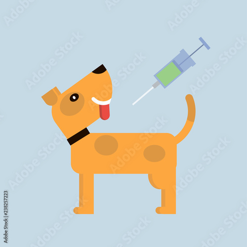 Vaccination dog illustration