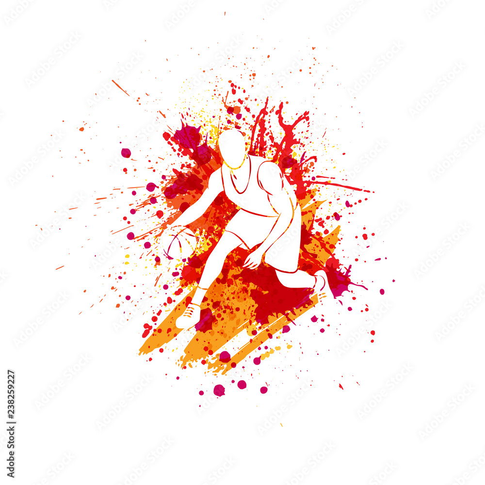 Naklejka premium Basketball player blots