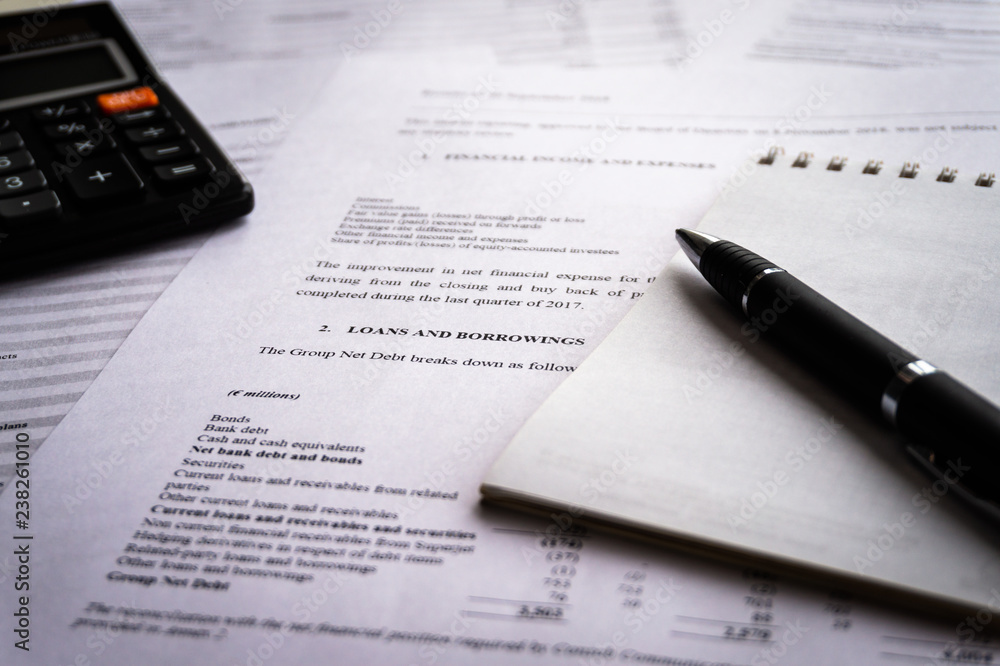Income statement with detail list of revenues and expenses, accounting concept for business Income statement with detail list of revenues and expenses, accounting concept for business