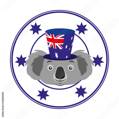 koala hat australian flag emblem
